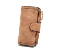 Asudaro Portefeuille Long en Cuir Véritable pour Femme, 18,8cmx9,8cmx2,5cm Portefeuille Grande Capacité Femme - 7 Couleurs Porte-Monnaie Long,Portefeuilles Rétro Glamour à Plusieurs Fentes