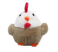 Asudaro Poulet - Doudou en peluche - 20 cm - Poule - Simulation douce - Poule - Poulet - Coussin en peluche moelleux - Jouet amusant - Jouet en peluche pour enfant et bébé - Marron