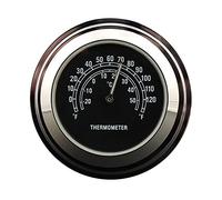 Asudaro Thermomètre de guidon de moto, Thermomètre de montage de guidon Thermomètre de guidon en alliage d'aluminium Thermomètre étanche Cadran de boîtier argenté Accessoires de moto pour moto