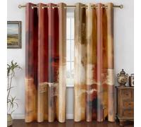 Asuexpect Burnt Orange Curtains 2 Panels Abstract Rust Curtain Room Darkening Grommet Window Treatments Modern Decorative for Bedroom Living Room, 52x63 inches