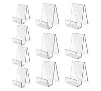 Asuinxurr Lot de 10 supports de livre en acrylique transparent pour présenter des albums d'images, des livres (6 grands + 4 petits)