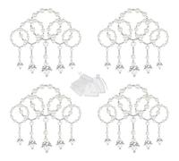 Asuinxurr Lot de 20 mini chapelets en acrylique avec sachets en organza pour communion, baptême
