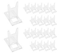 Asuinxurr Lot de 20 supports d'exposition réglables et coulissants en acrylique transparent en deux parties pour plaques, livres
