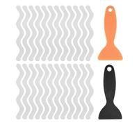 Asuinxurr Lot de 24 autocollants antidérapants pour baignoire de salle de bain avec 2 grattoirs, bandes antidérapantes, tapis de sol de baignoire, adhésif, tapis