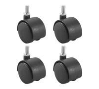 Asuinxurr Lot de 4 roulettes pivotantes en plastique - 8 mm - Vis de 1,5 mm de diamètre - Noir
