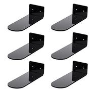 Asuinxurr Lot de 6 étagères à chaussures flottantes en acrylique noir - Montées au mur - Pour l'affichage des meubles de collection pour chaussures et baskets