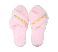 Asukohu 1 paire de chaussons de mariée confortables pour enterrement de vie de jeune fille ou jeune fille, a, Taille unique