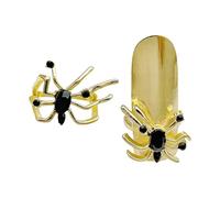 Asukohu Anneaux gothiques réglables tendance araignées anneaux d'ouverture en cuivre texture doigt tendance pour fêtes de mariage araignées sombres ensemble, taille unique, Comme décrit, Comme décrit.