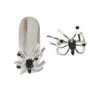 Asukohu Anneaux gothiques réglables tendance araignées anneaux d'ouverture en cuivre texture doigt tendance pour fêtes de mariage araignées sombres ensemble, taille unique, Comme décrit, Comme décrit.