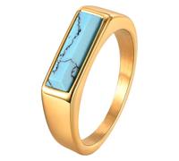 Asukohu Bagues de déclaration malade turquoise lestées au quotidien Griffes renforcées Bijoux Texture minérale naturelle 0 3 mm Tolérance de taille résistante aux rayures Déclaration turquoise, Comme