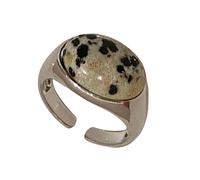 Asukohu Bagues d'inspiration rétro réglables avec accessoires de bijoux pour accent en pierre naturelle pour les créateurs de tendances modernes