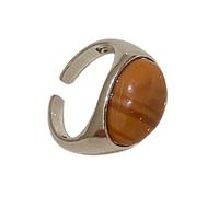 Asukohu Bagues d'inspiration rétro réglables avec accessoires de bijoux pour accent en pierre naturelle pour les créateurs de tendances modernes