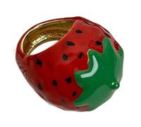 Asukohu Bagues fruites/fraises vivantes faites à la main - Légères et confortables - Accessoire de mode pour fête, Comme décrit