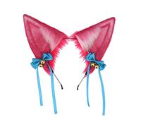 Asukohu Bandeau unisexe mignon en forme d'oreilles de renard de dessin animé avec cheveux roses rouges mature maquillage live diffusion fête bandeau pour femme lavage du visage fille adolescent
