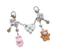 Asukohu Beaux designs de cœurs en brique Porte-clés Délicat Coeur d'animal assorti avec des constructions en briques pour les couples