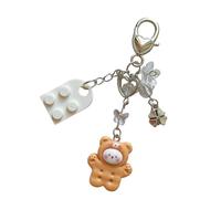 Asukohu Beaux designs de cœurs en brique Porte-clés Délicat Coeur d'animal assorti avec des constructions en briques pour les couples
