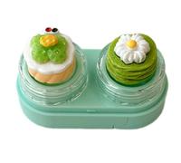 Asukohu Boîte à lentilles avec couvercle à cupcakes et kits d'outils de port pour la gestion sûre des lentilles de style tiroir, Vert