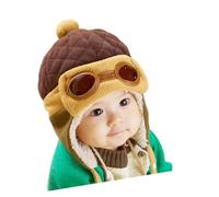 Asukohu Bonnet d'hiver tricoté avec cache-oreilles pour adolescentes, élégant, pour enfants, thermique, protection des oreilles, activités de plein air, marron, taille unique