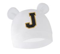 Asukohu Bonnets souples pour nourrisson Chapeau d'oreille d'ours Respirant Bébé Hiver Bébé Maternelle Hôpital Lettre Imprimé Bébé Chaud, Letter J, taille unique