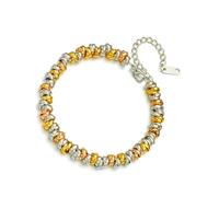 Asukohu Bracelet de perles rondes tendance en acier robuste - Accessoire de bijoux pour une longue durée de vie - Tenue élégante - Accessoire de poignet tendance, taille unique, Comme décrit
