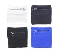 Asukohu Bracelet de sport avec fermeture éclair pour poignet - Portefeuille absorbant - Pochettes de rangement pour cartes - Pour femme et homme - Pour la course à pied en plein air