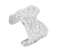 Asukohu Bracelet punk en métal avec encoche géométrique en V et surfaces martelées en métal texturé pour alternative à la mode, taille unique, Comme décrit