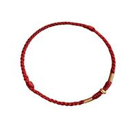 Asukohu Bracelet rouge en perles dorées pour l'amitié Bracelets tissés à la main réglables Bonne chance Bangle Nouvel An Accessoires cadeaux