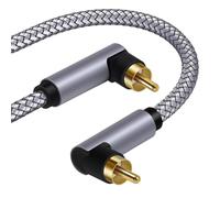 Asukohu Câble coaxial de 1/2/5 m pour système d'amplificateur, home cinéma, caisson de basses à angle droit (mâle vers mâle).