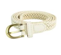 Asukohu Ceinture tressée simple avec accent de câble structuré - Ailes fines réglables pour jeans et robes - Ceinture tissée fine avec fermeture rétro, beige, taille unique