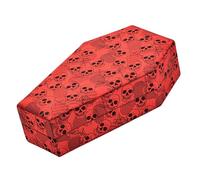 Asukohu Cercueil d'Halloween Boîte à bagues en forme de cercueil Bijoux faits à la main avec intérieur en velours Accessoires de mode Boîte de rangement