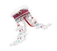 Asukohu Chapeau ethnique élégant avec broderie à paillettes pour différentes coiffures et occasions, Le modèle vide est un, Taille unique