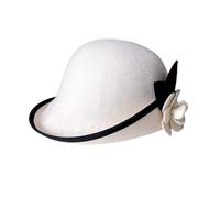 Asukohu Chapeau Fedoras élégant pour cosplay, fête, bord enroulé, fleur de camélia, chapeau pour adulte, carnaval, fête, accessoires de tête à rabat