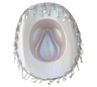 Asukohu Chapeaux étoilés à paillettes scintillantes - Chapeau western à large bordure - Taille réglable - Pour enterrement de vie de jeune fille - Pour célébrations et thèmes - Respirant et