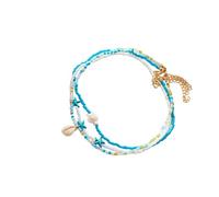 Asukohu Collier de plage multicouche en coquillage naturel étoiles de mer tortues perles chaîne réglable bijoux pour elle collier multicouche tortues coquillages, taille unique, Comme décrit, Comme