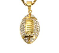 Asukohu Collier élégant avec pendentif en forme de ballon de football - Style quotidien - Alliage de bijoux - Pour vêtements de tous les jours et bijoux uniques pour les fans de football d'aujourd'hui