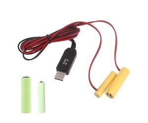 Asukohu Convertisseur de courant USB - Batterie de rechange pour 2 piles 1 5 V LR3/AA LR6 AA - Pour télécommande - Lampes LED - Adaptateur d'alimentation