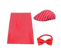 Asukohu Costume de serveuse 3 pièces pour adulte des années 1950 - Costume de serveur - Carnivals Hot Dogs Lodas - Arrière - Halloween - Cosplay - Sodas Jerk, Lot de 2, taille unique