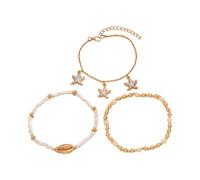 Asukohu Couche Coquillages Anket pour Femmes Perles de Verre Étoile de Mer Chaîne de Pieds Bijoux Accessoires de Plage Tendeur pour Femmes, taille unique, Comme décrit