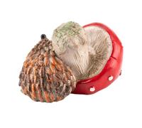 Asukohu Décorations de jardin miniatures - Statue d'écureuils et champignons - Décoration de jardin - Pots de fleurs - Modèle paysager - Sculpture fabriquée à la main