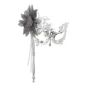 Asukohu Demi-visage de bal masqué en métal avec fleur et strass pour femme