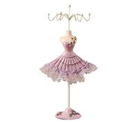 Asukohu Élégant présentoir à bijoux modèle unique de poupée boucles d'oreilles collier support de bijoux rotatif pour filles et femmes