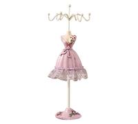 Asukohu Élégant présentoir à bijoux modèle unique de poupée boucles d'oreilles collier support de bijoux rotatif pour filles et femmes