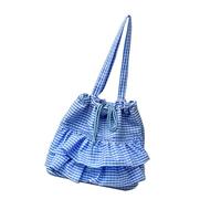 Asukohu Élégant sac à bandoulière en toile à volants pour étudiants et jeunes professionnels, bleu, One Size