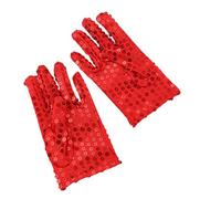 Asukohu Enfants Concours de danse Montrer Gants Fête de Noël Gants Fête Danse Doigt Complet Peste Paillettes Milieu Sparkling Enfants Doigts Long Hiver, rouge, taille unique