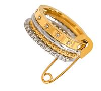 Asukohu Ensemble de bijoux superposés confortables en acier inoxydable pour femme, accessoires de tous les jours, bagues minimalistes réglables, taille unique, Comme décrit, Comme décrit.