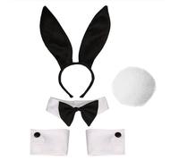 Asukohu Ensemble de serre-tête pour cheveux d'animaux - Ensemble de costumes de lapins - Nœud papillon - Oreilles de lapin - Serre-tête - Pour Pâques