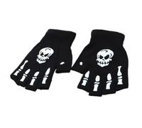 Asukohu Étudiants Squelette Gants Chauffants Épais Élégant Tricot Halloween Chaud Hiver Chaud Demi-doigt Gants respirants, Type C, taille unique