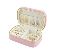 Asukohu Étui pratique en cuir PU pour accessoires de bijoux, boîte de rangement compacte, boîte d'organisation pratique pour les rendez-vous d'affaires de voyage