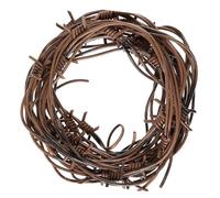Asukohu Fausses décorations en fil barbelé rouillé rinçage fils barbelés couronne à pointes rouillées pour fête occidentale décorations de Noël en plastique Barb décoratif, marron, taille unique