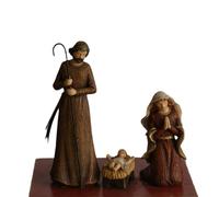 Asukohu Figurines décoratives Cabines bibliques Scène de crèche pour maisons de vacances Décors Résine Histoire de Noël Pièces centrales Figurines décoratives de crèche